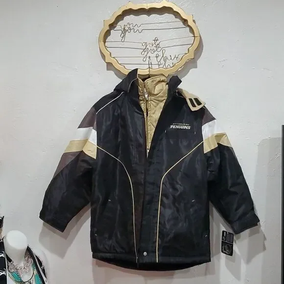 Vintage NWT Pittsburgh Pengiuns NHL & Reebok Heavy Winter Coat Kids Size X/XL - Picture 4 of 16